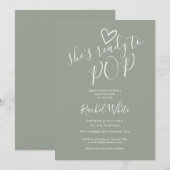 Invitation Elle est prête pour une fête de naissance bébé de (Devant / Derrière)