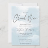 Invitation Elle est sous la douche nuptiale de nuage neuf (Devant)