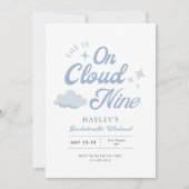 Invitation Elle Est Sur Cloud 9 Bachelorette Heekend Itinérai (Devant)