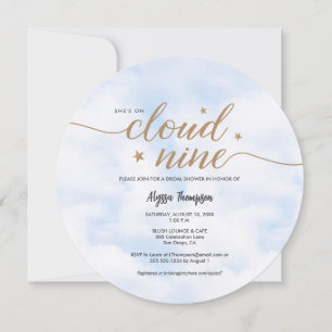 Invitation Elle est sur Cloud 9 Dreamy Bridal Shower Clouds