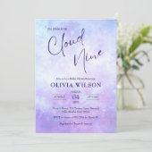 Invitation Elle est sur Cloud 9 Dreamy Elegant Fête des marié (Debout devant)