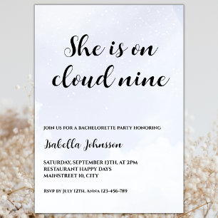 Invitation Elle Est Sur Cloud Neuf Bachelorette Party