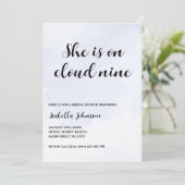 Invitation Elle Est Sur Cloud Neuf Fête des mariées Minimalis (Debout devant)