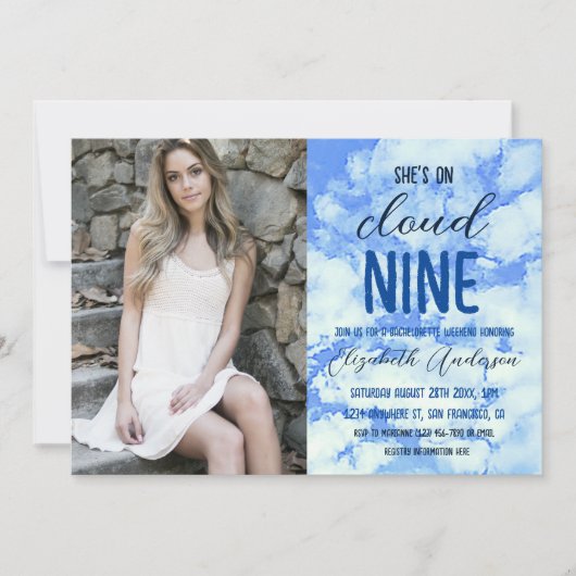 Invitation Elle est Sur Cloud Nine ! Bachelorette (Devant)