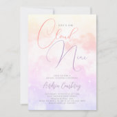 Invitation Elle est sur Cloud Nine Dreamy Pastel Clouds and S (Devant)