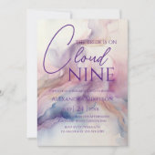 Invitation Elle est sur Cloud Nine Dreamy Pastel Fête des mar (Devant)