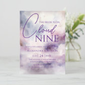 Invitation Elle est sur Cloud Nine Dreamy Purple Fête des mar (Debout devant)