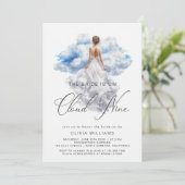 Invitation Elle est sur Cloud Nine Fête des mariées aquarelle (Debout devant)