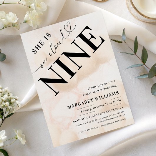 Invitation Elle est sur Cloud Nine Fête des mariées de script