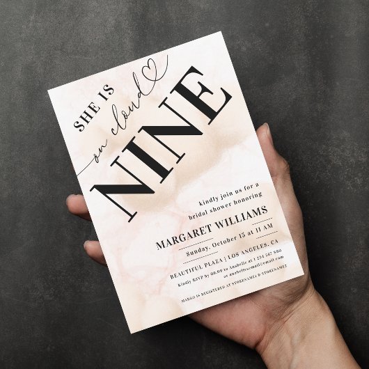 Invitation Elle est sur Cloud Nine Fête des mariées de script