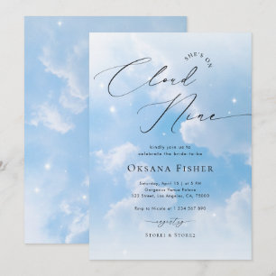 Invitation Elle est sur Cloud Nine   Fête des mariées des nua