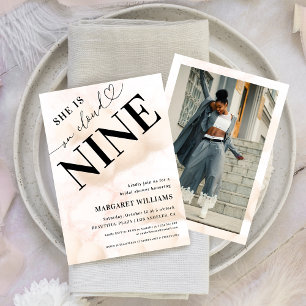 Invitation Elle est sur Cloud Nine Heart Script Fête des mari