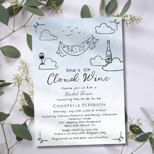Invitation Elle est sur Cloud Wine Funky Gribouillis Enterrem