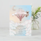 Invitation Elle est sur le Baby shower 9 nuages (Debout devant)