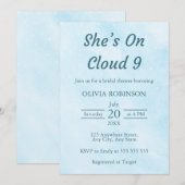 Invitation Elle est sur le nuage 9 Dreamy Sky Fête des mariée (Devant / Derrière)