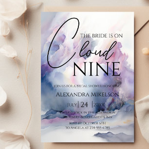 Invitation Elle est sur le nuage 9 Elégante Fête des mariées 