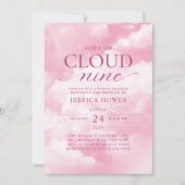Invitation Elle est sur nuage neuf Fête des mariées rose (Devant)