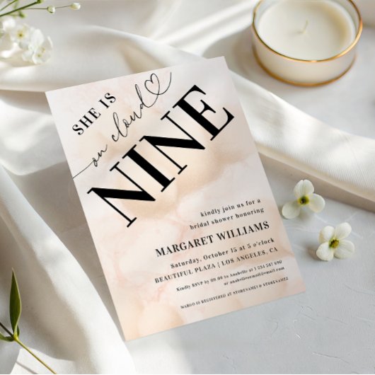 Invitation Elle est sur un nuage de rêve Mariage Fête de douc