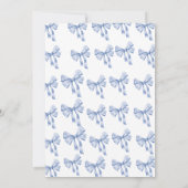 Invitation Elle est Tying the Knot bleu bow Fête des mariées (Dos)