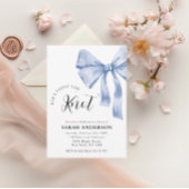 Invitation Elle est Tying the Knot bleu bow Fête des mariées