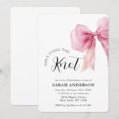 Invitation Elle est Tying the Knot Fête des mariées arc rose (Devant / Derrière)