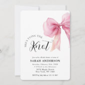 Invitation Elle est Tying the Knot Fête des mariées arc rose (Devant)