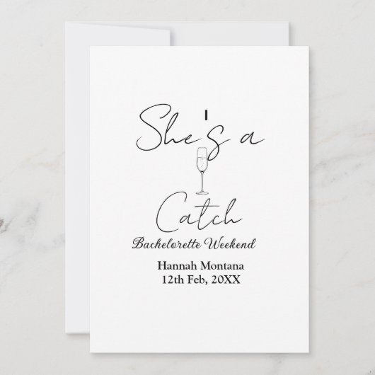 Invitation Elle est une bouteille de champagne de week-end de (Devant)