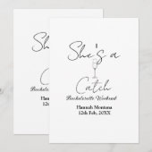 Invitation Elle est une bouteille de champagne de week-end de (Devant / Derrière)