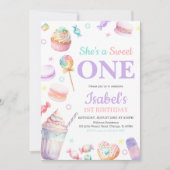 Invitation Elle est une fête d'anniversaire douce (Devant)