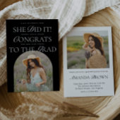 Invitation Elle L'A Fait B&W Arch Font Hybrid Police Moderne