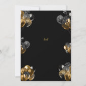 Invitation Elle l'a fait - Black and Gold Balloons Graduation (Dos)