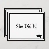 Invitation Elle L'A Fait Diplôme (Devant / Derrière)