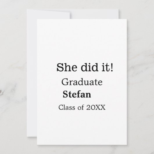 Invitation Elle l'a fait diplômée ajouter nom classe de texte (Devant)