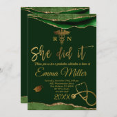 Invitation Elle L'A Fait - École De Soins Infirmières Green & (Devant / Derrière)