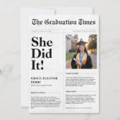 Invitation Elle l'a fait Graduation Budget Journal Photo (Devant)