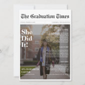 Invitation Elle L'A Fait Graduation Budget Journal Photo (Devant)