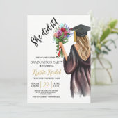Invitation Elle l'a fait Graduation Party (Debout devant)