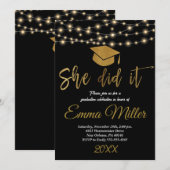 Invitation Elle L'A Fait Graduation Party (Devant / Derrière)