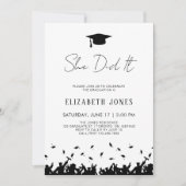Invitation Elle L'A Fait Graduation Party Classe De 2025 Grad (Devant)