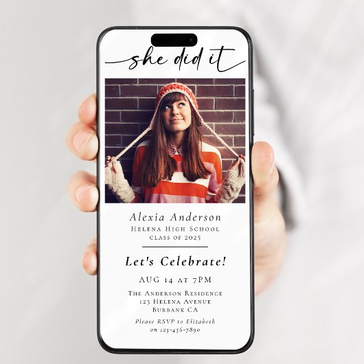 Invitation Elle L'A Fait Graduation Party Digital Evite