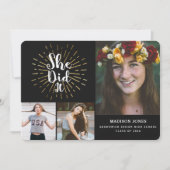 Invitation Elle L'A Fait Graduation Photo (Devant)