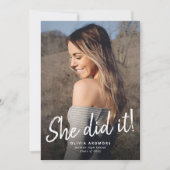 Invitation Elle L'A Fait !Invitation photo de diplôme (Devant)