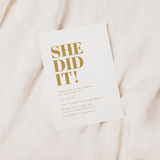 Invitation Elle L'A Fait ! Modèle de l'invitation de la fête 