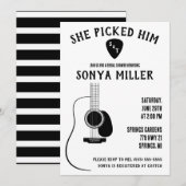 Invitation Elle L'A Pris ! Guitare et Fête des mariées de pré (Devant / Derrière)