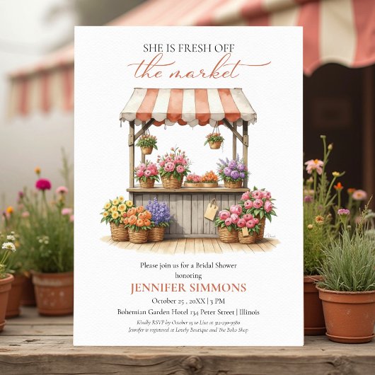 Invitation Elle n'est plus à la fleur du marché | Fête des ma