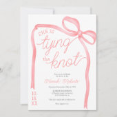 Invitation Elle noue la douche nuptiale de l'arc rose noeud (Devant)