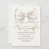 Invitation Elle noue la Fête des mariées à noeud blanc (Devant)