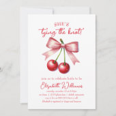 Invitation Elle noue la Fête des mariées cerise Coquette (Devant)