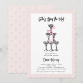 Invitation Elle noue la Fête des mariées Coquette (Devant / Derrière)