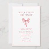 Invitation Elle noue la Fête des mariées coquette rose du noe (Devant)